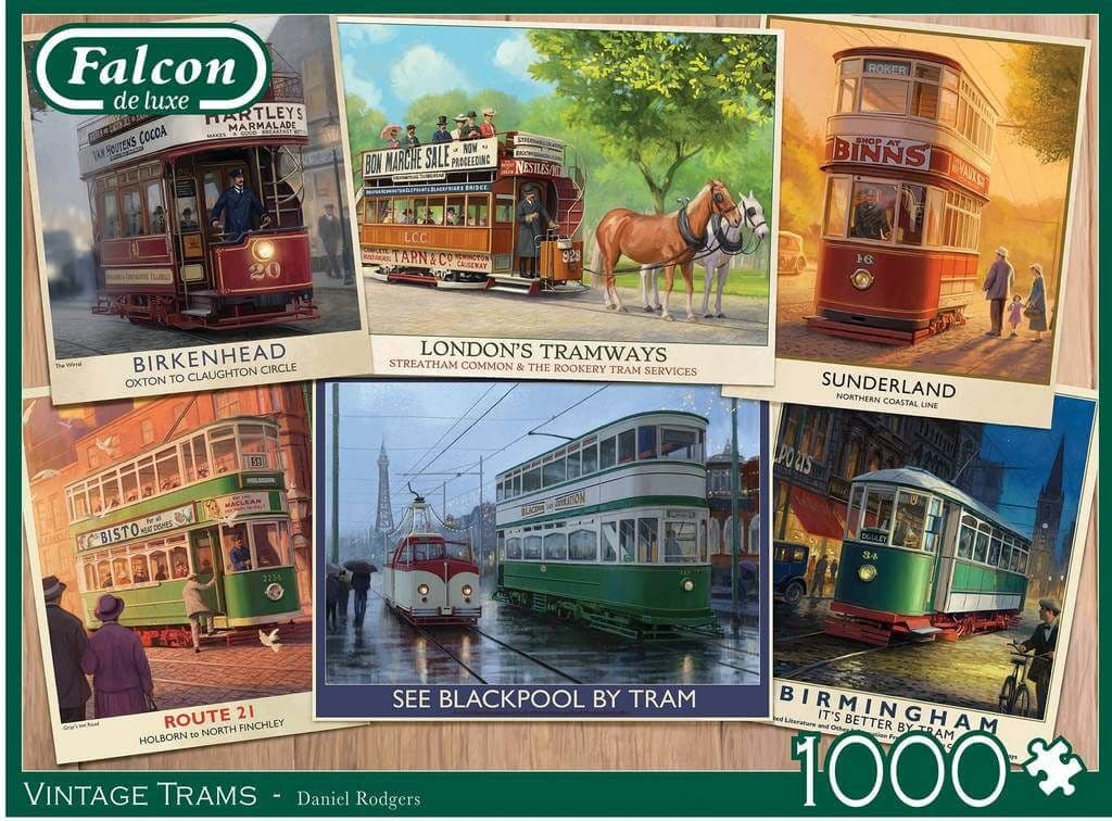 Falcon de luxe - Vintage Trams - 1000 Piece Jigsaw Puzzle