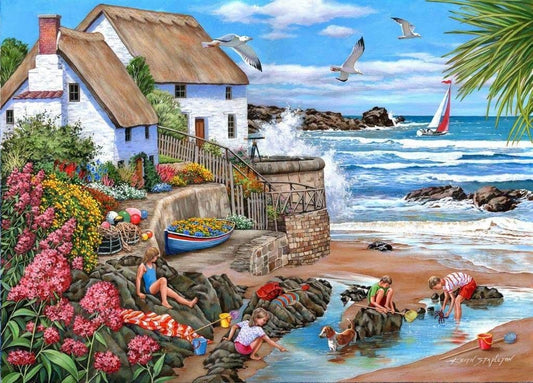 House of Puzzles - Seaspray Cottages - 1000 Piece Jigsaw Puzzle