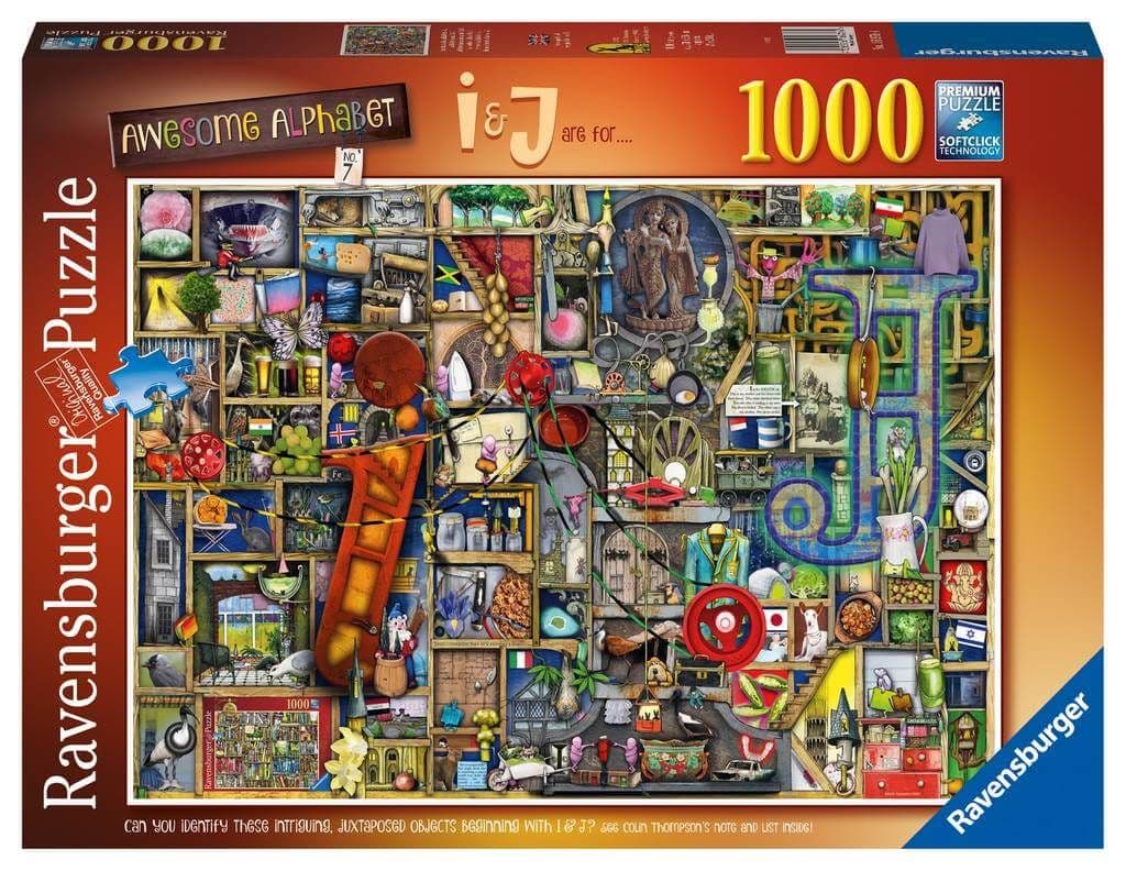 Ravensburger - Colin Thompson - Awesome Alphabet I & J -1000 Piece Jigsaw Puzzle