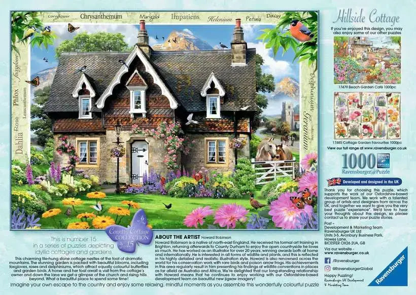 Ravensburger - Country Cottage - Hillside Cottage - 1000 Piece Jigsaw Puzzle