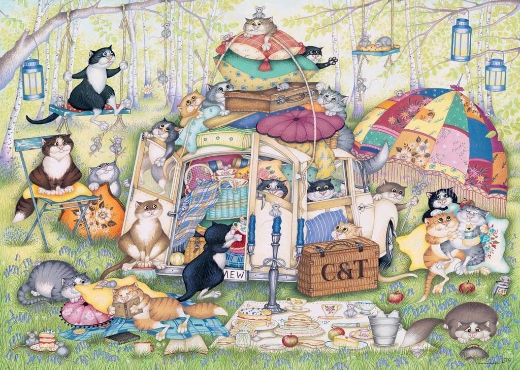 Ravensburger Crazy Cats - Lazy Summer Afternoon, 1000-piece jigsaw puzzle