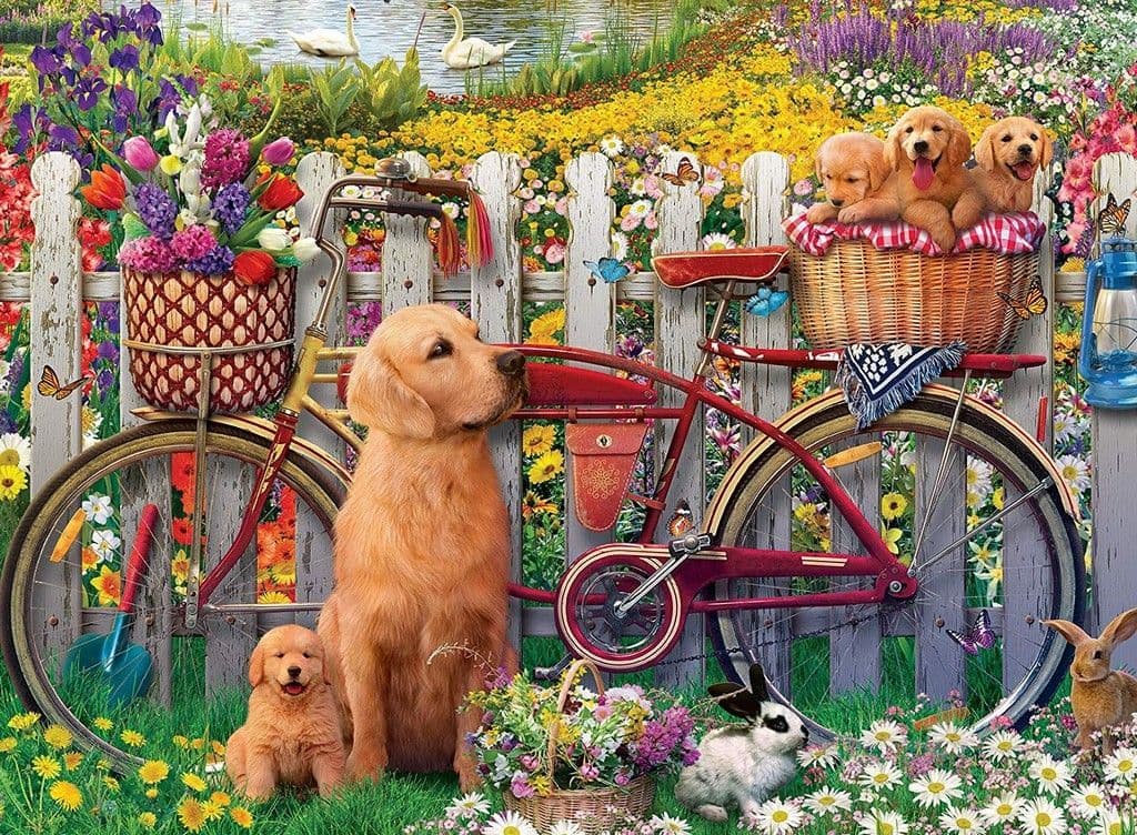 Ravensburger Cute Dogs in the Garden, 500-piece jigsaw puzzle