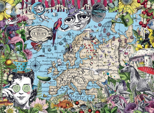 Ravensburger - European Map Quirky Circus, 500 Piece Jigsaw Puzzle