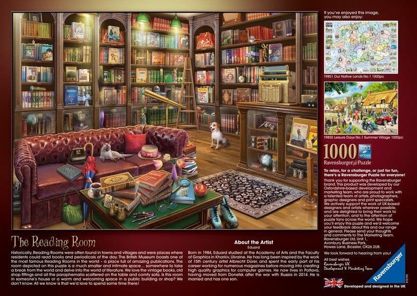 Ravensburger - The Reading Room - 1000 Piece Jigsaw Puzzle