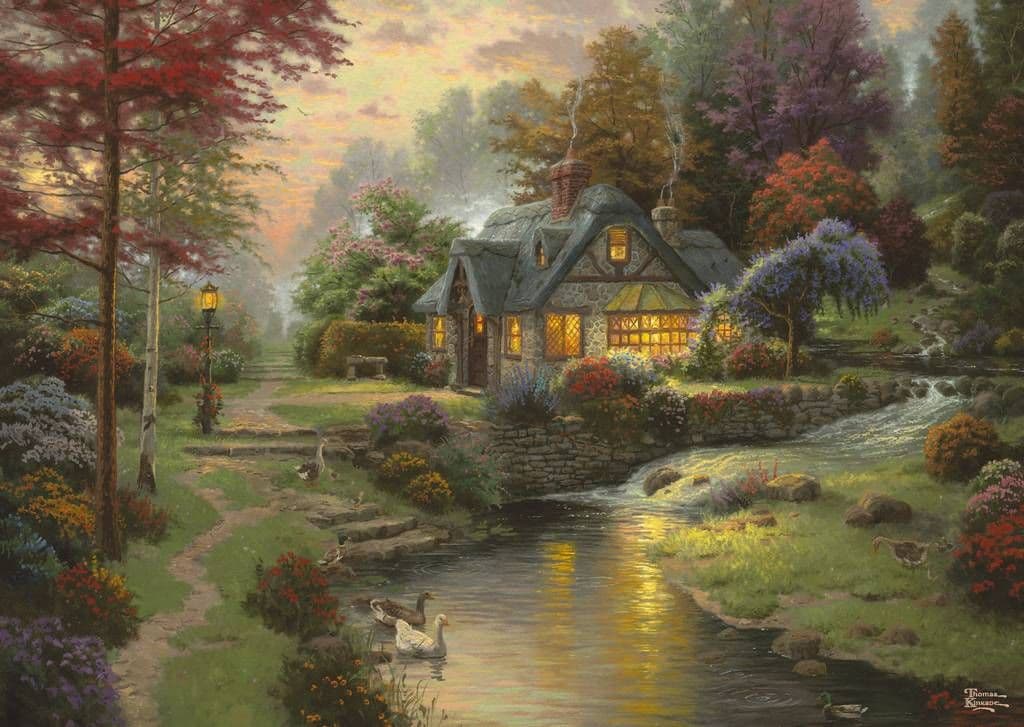 Schmidt - Thomas Kinkade - Stillwater Cottage - 1000 Piece Jigsaw Puzzle
