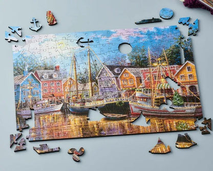 Wentworth - Ships Aglow - 250 Piece Wooden Jigsaw Puzzle