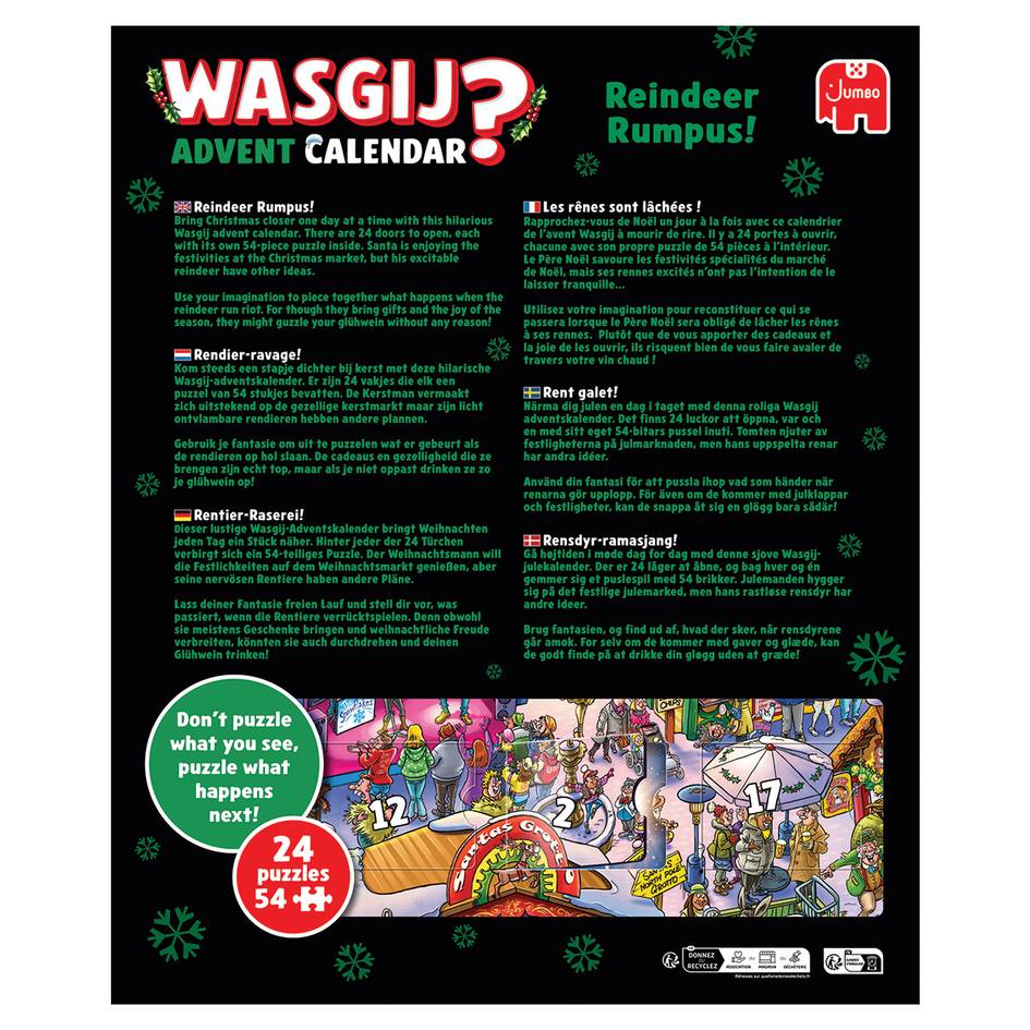 Wasgij - Advent Calendar - Reindeer Rumpus! - 24 x 54 Piece Jigsaw Puzzle