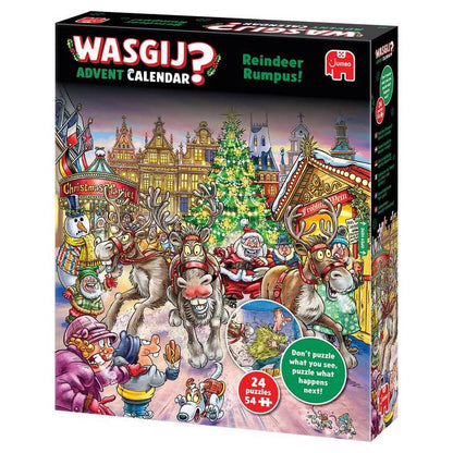 Wasgij - Advent Calendar - Reindeer Rumpus! - 24 x 54 Piece Jigsaw Puzzle