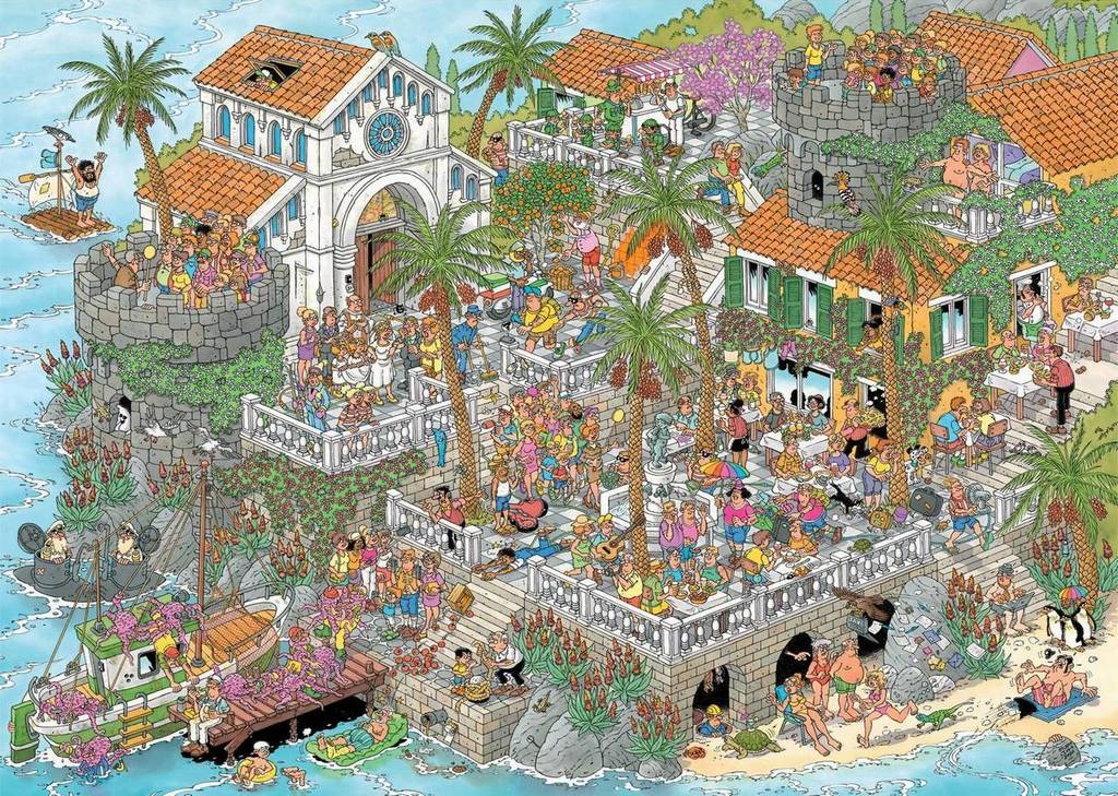 Jan Van Haasteren - Vive La Mediterranean - 1000 Piece Jigsaw Puzzle