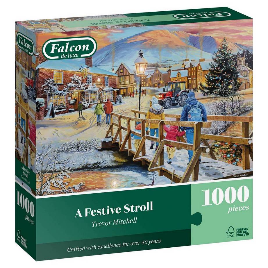 Falcon de Luxe - A Festive Stroll - 1000 Piece Jigsaw Puzzle