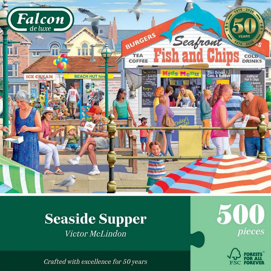 Falcon De Luxe - Seaside Supper - 500 Piece Jigsaw Puzzle
