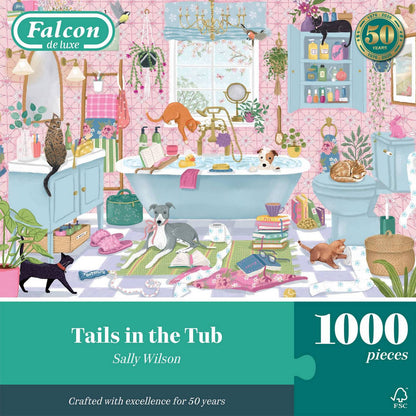 Falcon de Luxe - Tails in the Tub - 1000 Piece Jigsaw Puzzle
