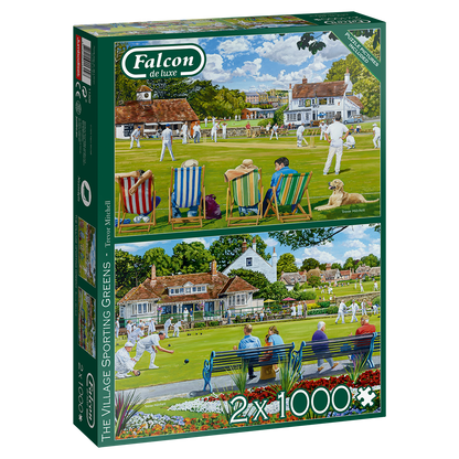 Falcon de luxe - The Village Sporting Greens - 2 x 1000 Piece Jigsaw Puzzle