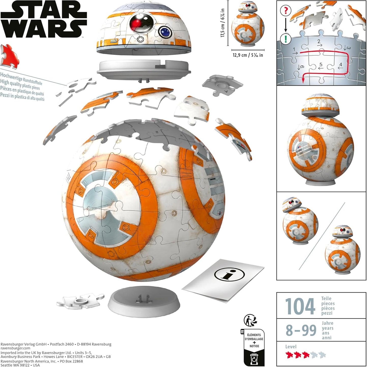 Ravensburger - Star Wars BB8 - 99 3D Piece Jigsaw Puzzle