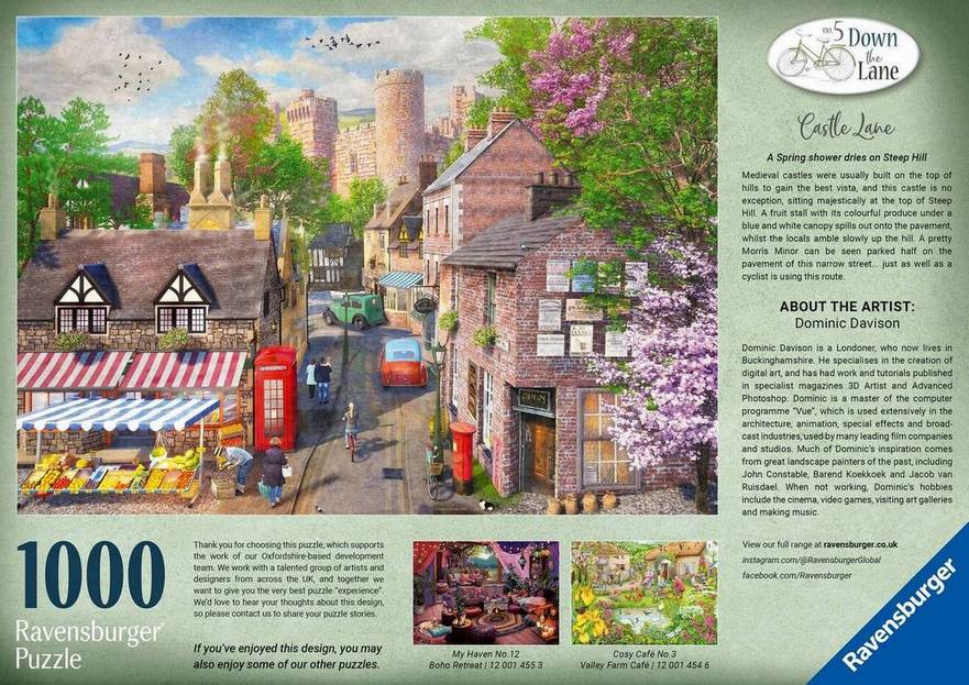 Ravensburger - Down the Lane No 5 - Castle Lane - 1000 Piece Jigsaw Puzzle