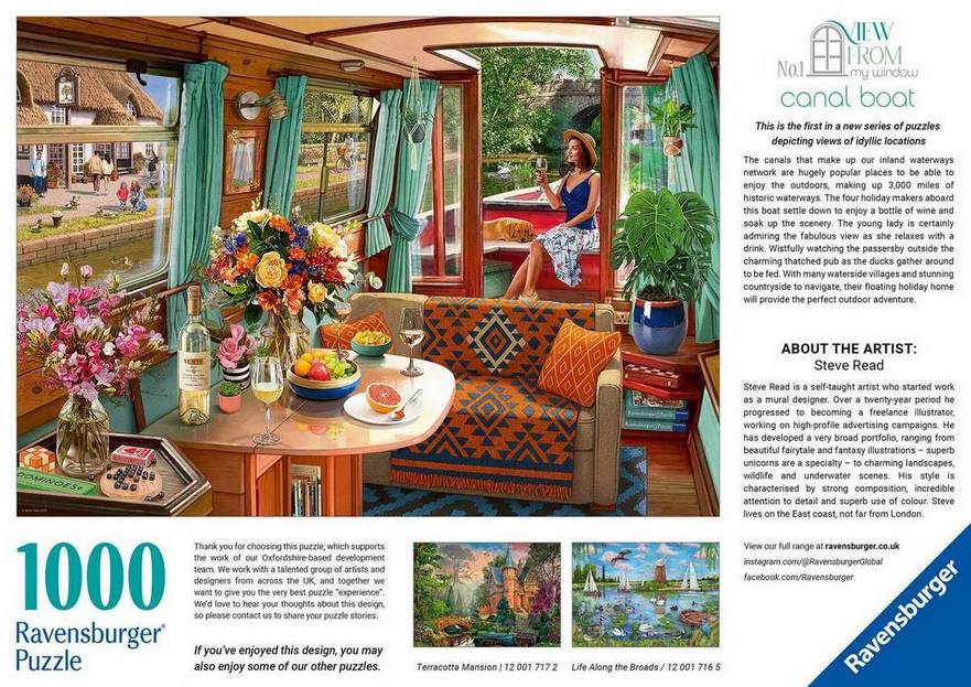 Ravensburger - View from my Window No 1 - Canal Boat - 1000 Piece Jigsaw Puzzle