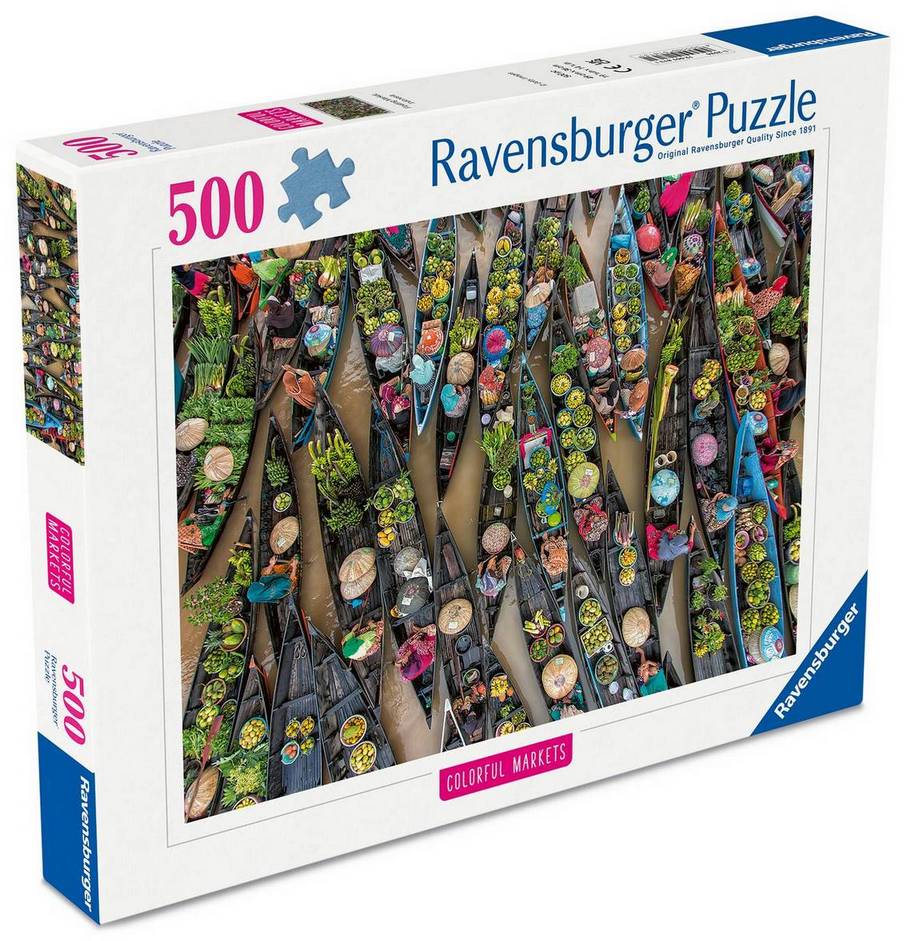 Ravensburger - Floating Market Indonesia - 500 Piece Jigsaw Puzzle