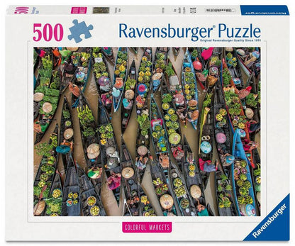 Ravensburger - Floating Market Indonesia - 500 Piece Jigsaw Puzzle