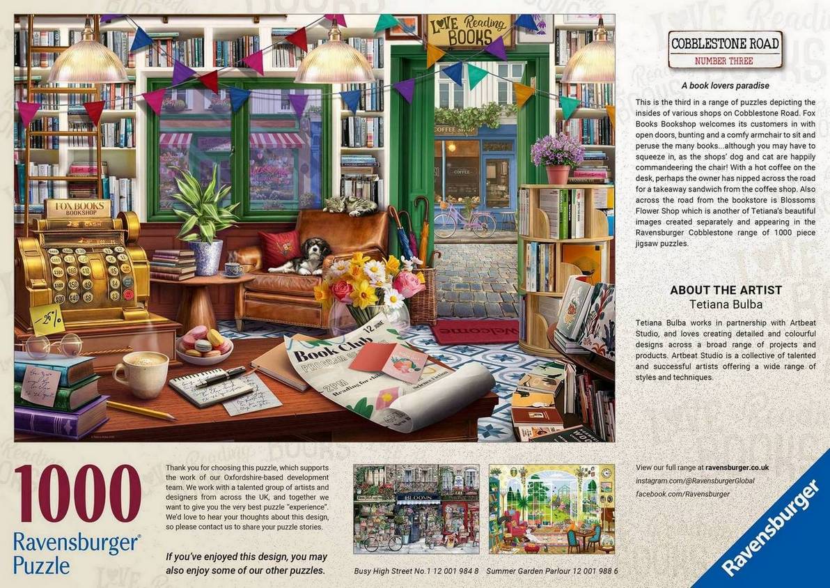 Ravensburger - Cobblestone Road No 3 - Enchanted Bookshop - 1000 Piece Jigsaw Puzzle