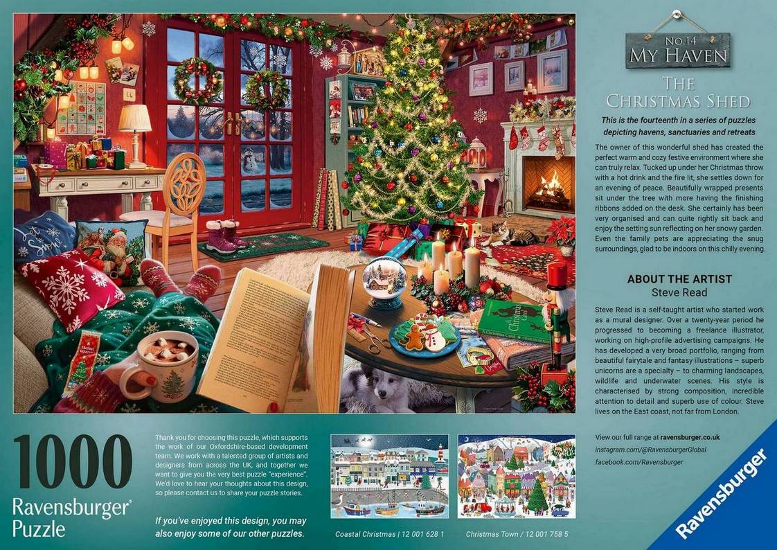 Ravensburger - My Haven No 14 - Christmas Shed - 1000 Piece Jigsaw Puzzle