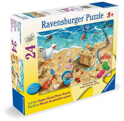 Ravensburger - Fun at the Beach Giant Floor Puzzle - 24 Piece Jigsaw Puzzle