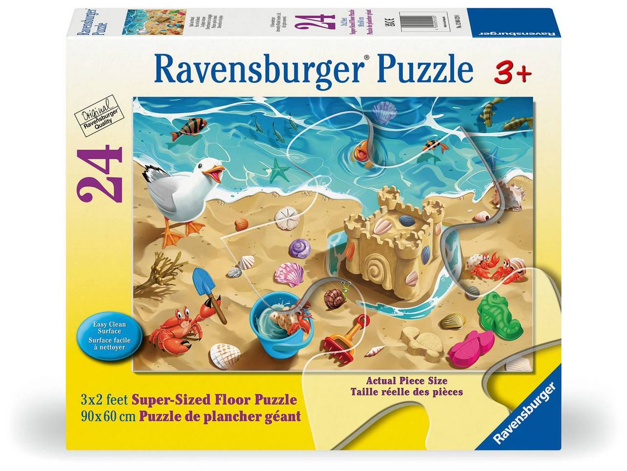 Ravensburger - Fun at the Beach Giant Floor Puzzle - 24 Piece Jigsaw Puzzle