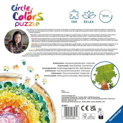 Ravensburger - Circle of Colours - Pizza - 500 Piece Circular Jigsaw Puzzle