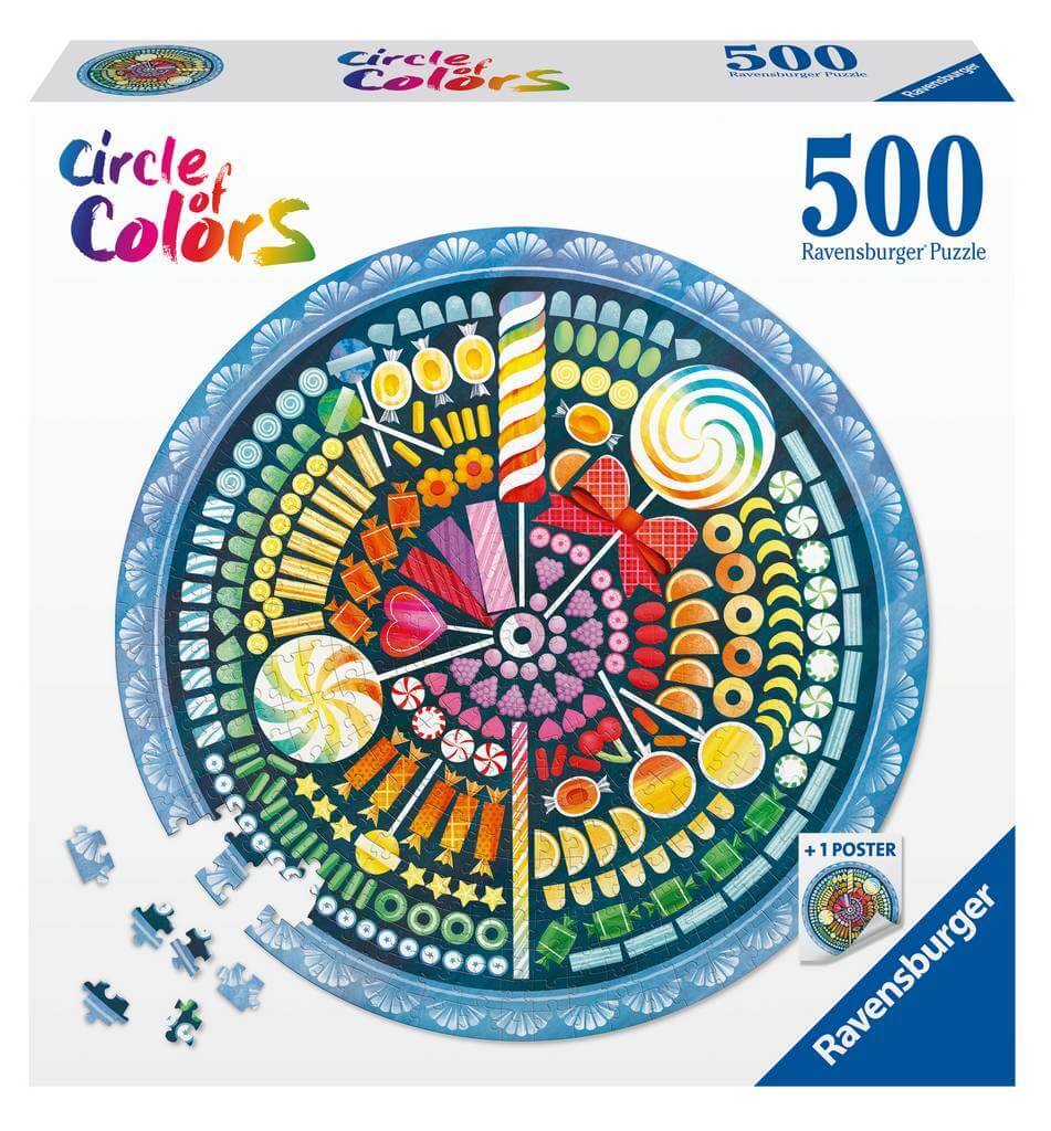 Ravensburger - Circle of Colours - Candies - 500 Piece Circular Jigsaw Puzzle