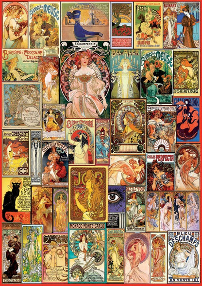 Educa - Art Nouveau Poster Collage - 1000 Piece Jigsaw Puzzle