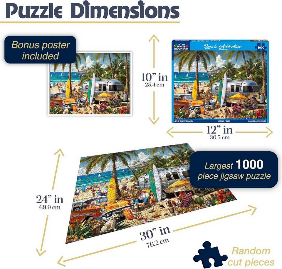 White Mountain - Beach Adventure - 1000 Piece Jigsaw Puzzle