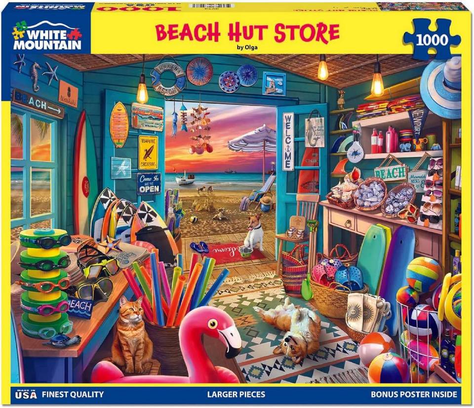 White Mountain - Beach Hut Store - 1000 Piece Jigsaw Puzzle