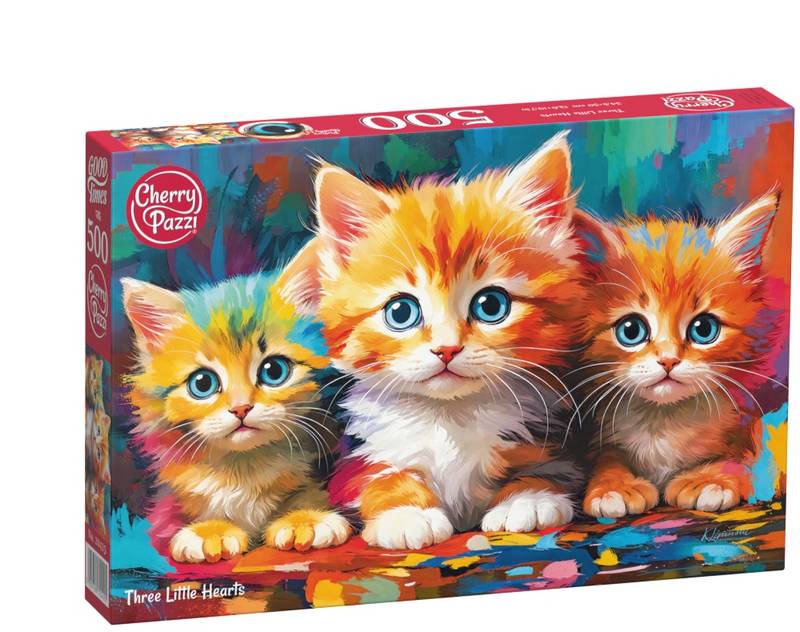 CherryPazzi - Three Little Hearts - 500 Piece Jigsaw Puzzle