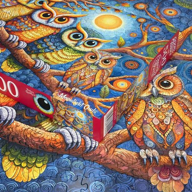 CherryPazzi - Moonlight Owls - 500 Piece Jigsaw Puzzle