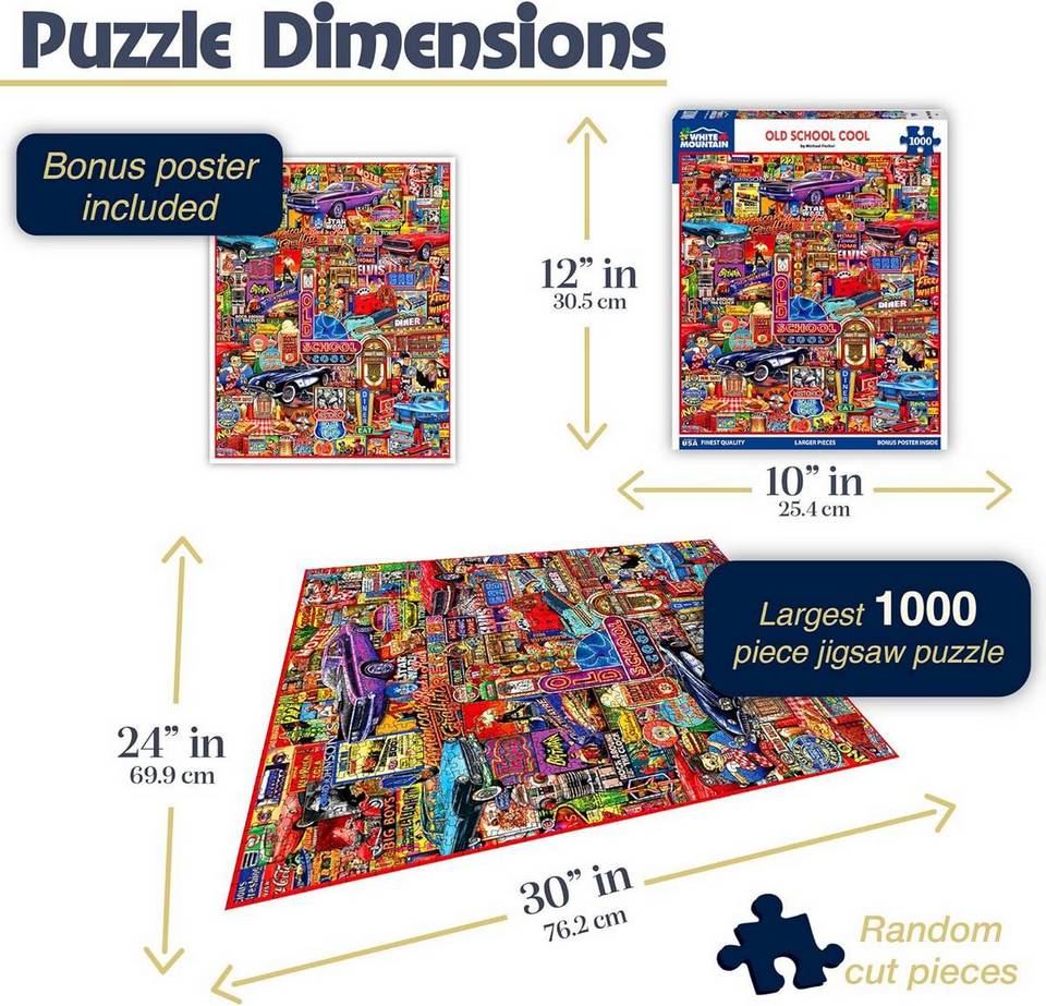 White Mountain - Old School Cool - 1000 Piece Jigsaw Puzzle