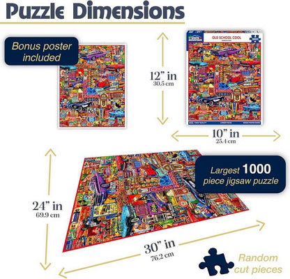 White Mountain - Old School Cool - 1000 Piece Jigsaw Puzzle