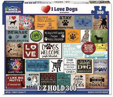 White Mountain - I Love Dogs  - 300 Piece Jigsaw Puzzle