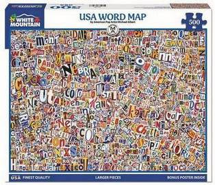 White Mountain - USA Word Map - 500 Piece Jigsaw Puzzle