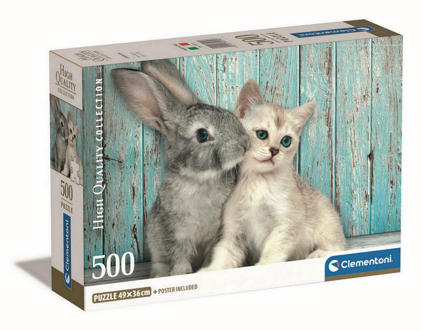 Clementoni - Cat & Bunny - 500 Piece Jigsaw Puzzle