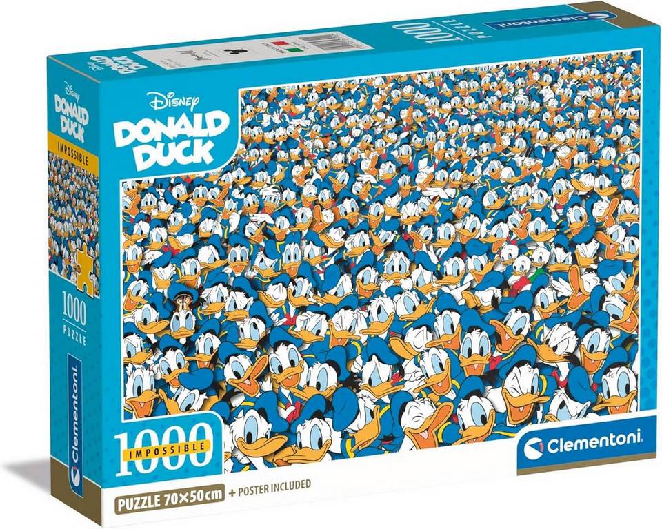 Clementoni - Impossible Donald Duck- 1000 Piece Jigsaw Puzzle