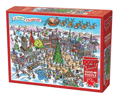 Cobble Hill - Doodletown - 12 Days of Christmas  - 1000 Piece Jigsaw Puzzle