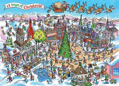 Cobble Hill - Doodletown - 12 Days of Christmas  - 1000 Piece Jigsaw Puzzle