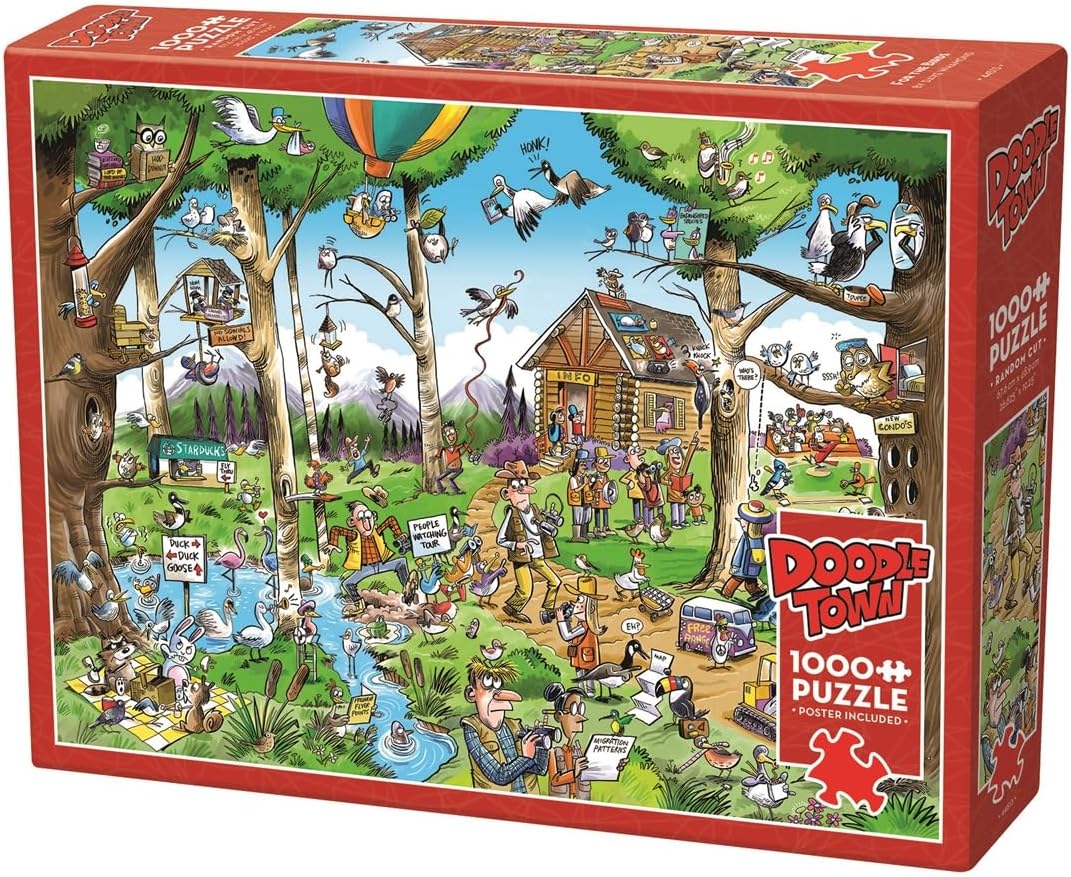 Cobble Hill - Doodletown - Birdwatcher's Paradise  - 1000 Piece Jigsaw Puzzle