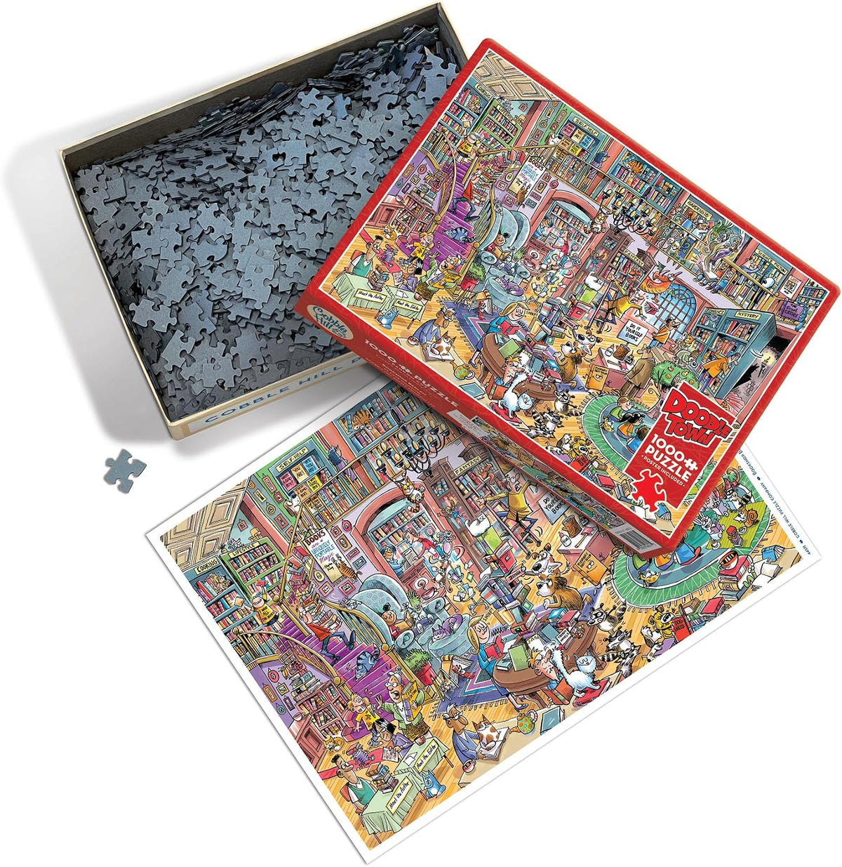 Cobble Hill - Doodletown - Bookshop Bedlam - 1000 Piece Jigsaw PuzzleCobble Hill - Doodletown - Bookshop Bedlam - 1000 Piece Jigsaw Puzzle