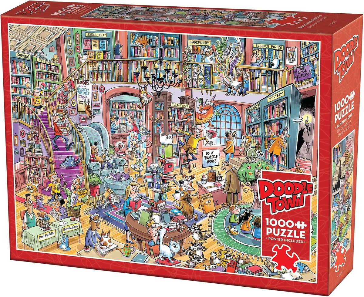 Cobble Hill - Doodletown - Bookshop Bedlam - 1000 Piece Jigsaw PuzzleCobble Hill - Doodletown - Bookshop Bedlam - 1000 Piece Jigsaw Puzzle
