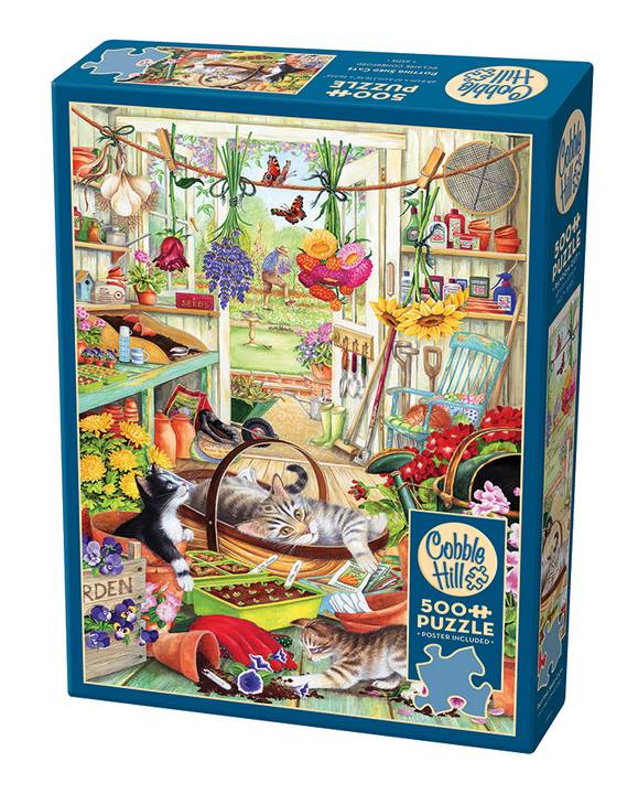 Cobble Hill - Potting Shed Cats - 500 Piece Jigsaw Puzzle