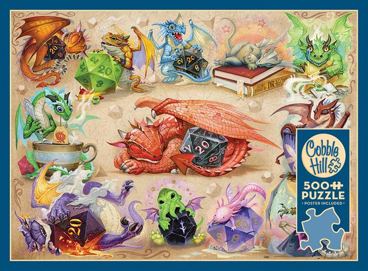 Cobble Hill - D20 Dragons - 500 Piece Jigsaw Puzzle