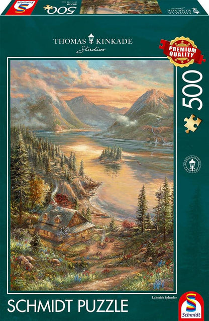 Schmidt - Thomas Kinkade - Lakefront Splendor - 500 Piece Jigsaw Puzzle