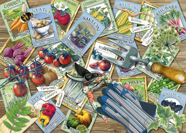 Otter House - Veg Seed Packets - 1000 Piece Jigsaw Puzzle