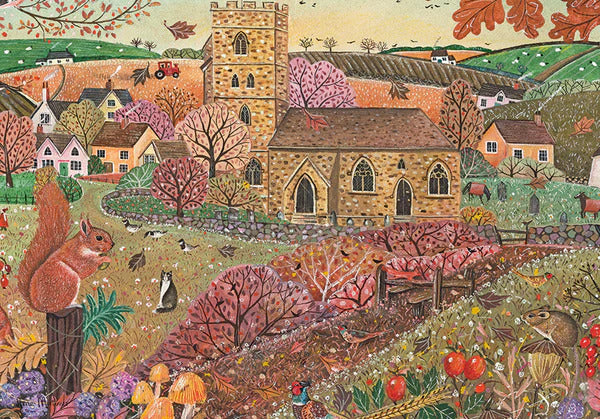 Otter House Autumn Village, 500-piece jigsaw puzzle