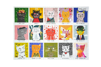 Happily Puzzles - Art Cats - 1000 Piece Jigsaw Puzzle